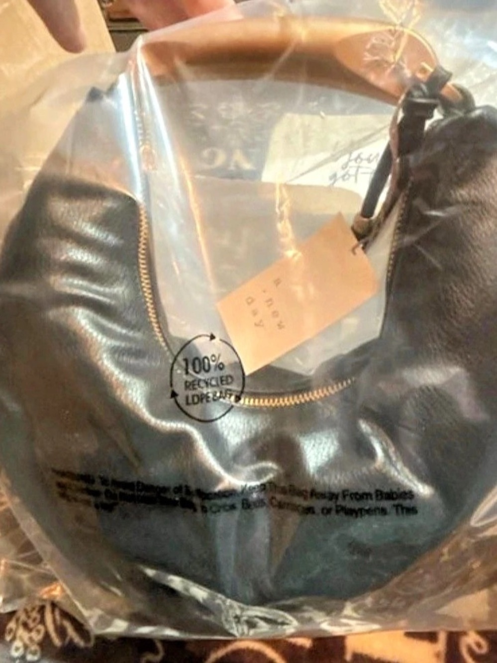 A New Day Black Leather Shoulder Bag